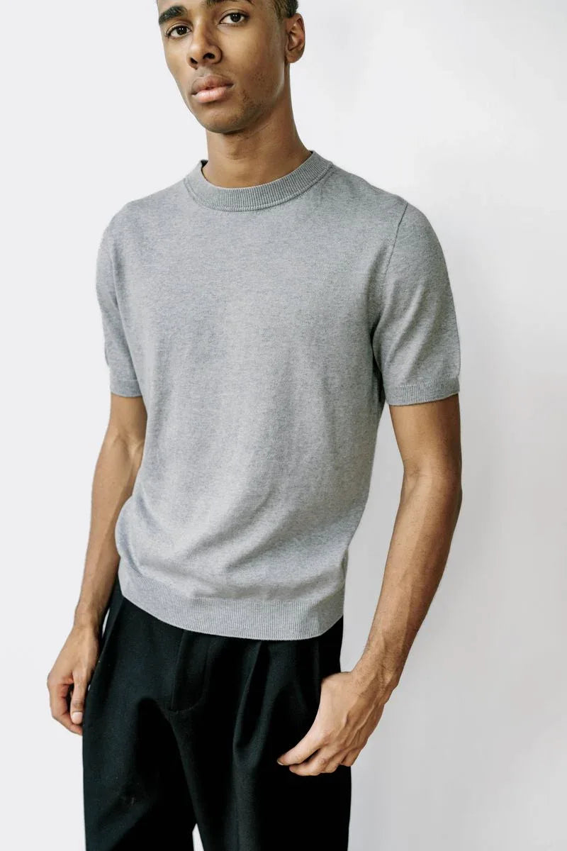 TULLY | Egyptian Cotton Short Sleeve Crewneck Sweater