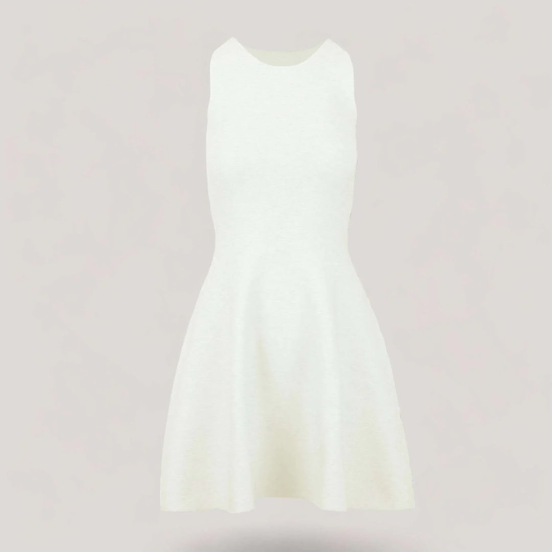 ANNA | Sleeveless Flared Knit Dress | COLOR: NAVY, IVORY, MAGENTA, CHARCOAL, CEMENT, PEACH, BROWN, CRIMSON, LIGHT BLUE, PEACOCK, WHITE, BORDEAUX, LODEN, SLATE GREY, BLACK, LIGHT HEATHER GREY |3D Knitted by ALLTRUEIST