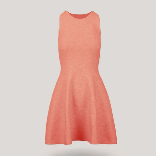 ANNA | Sleeveless Flared Knit Dress | COLOR: PEACH |3D Knitted by ALLTRUEIST