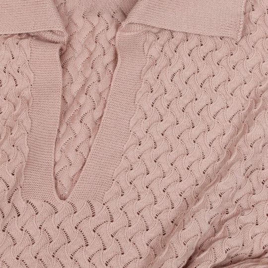 WANDA | Egyptian Cotton Pointelle knit Polo Shirt