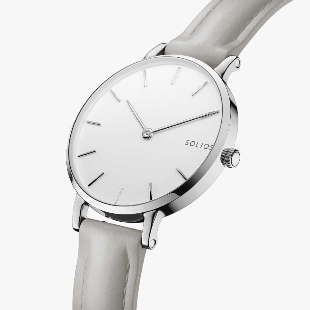 The Solar Mini | White Dial - Silver Case