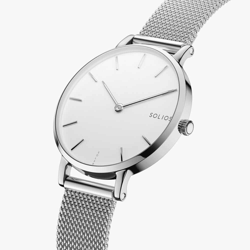 The Solar Mini | White Dial - Silver Case