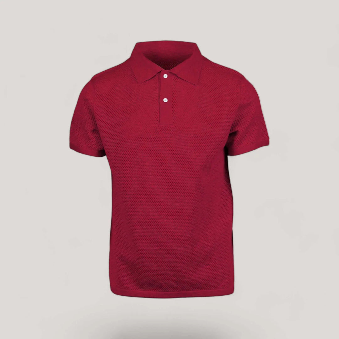 WOODY | Ecoviscose Mesh Polo Short Sleeve Shirt