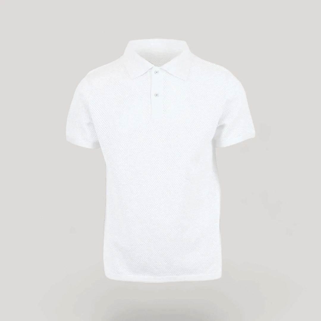 WOODY | Ecoviscose Mesh Polo Short Sleeve Shirt