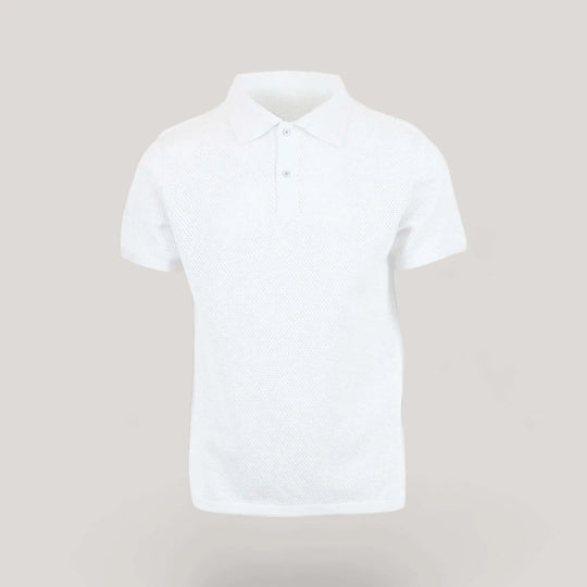 WOODY | Ecoviscose Mesh Polo Short Sleeve Shirt